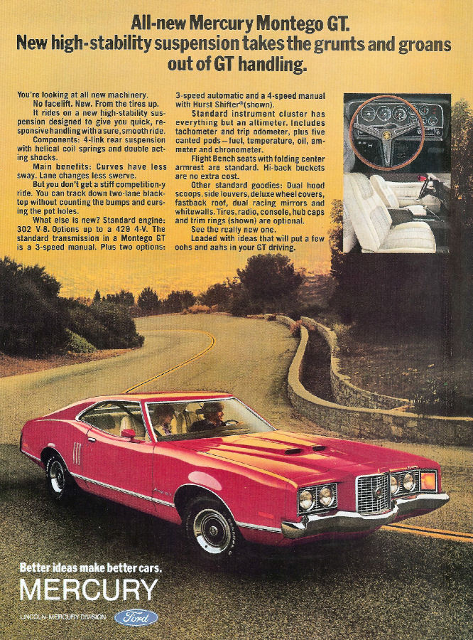 1972 Mercury Auto Advertising